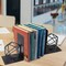 Black Metal Geometric Design Display Bookends Book Stopper Holder Set of 2